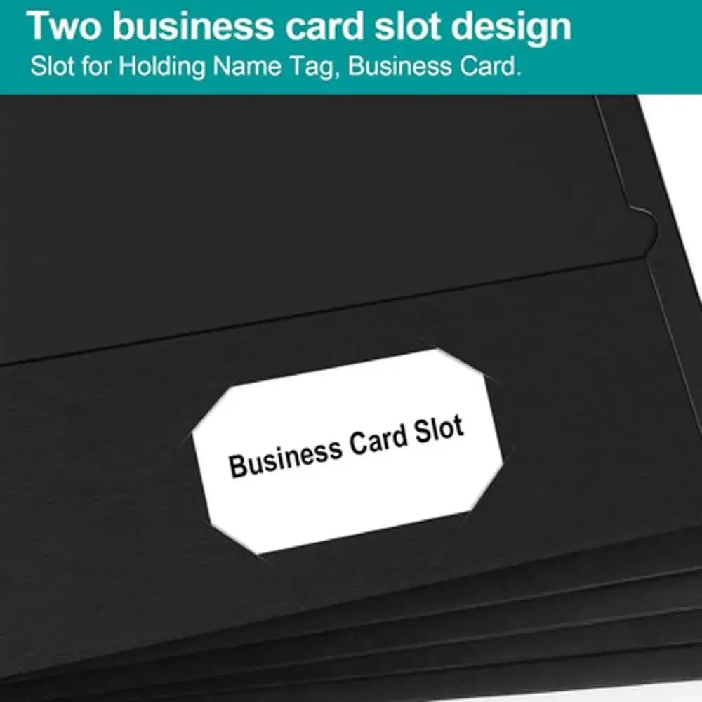 2 Pocket Folders 50 Pack Black Paper File Folders with Pockets for Office School